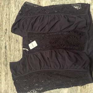 Free People Noir Lace Blouse